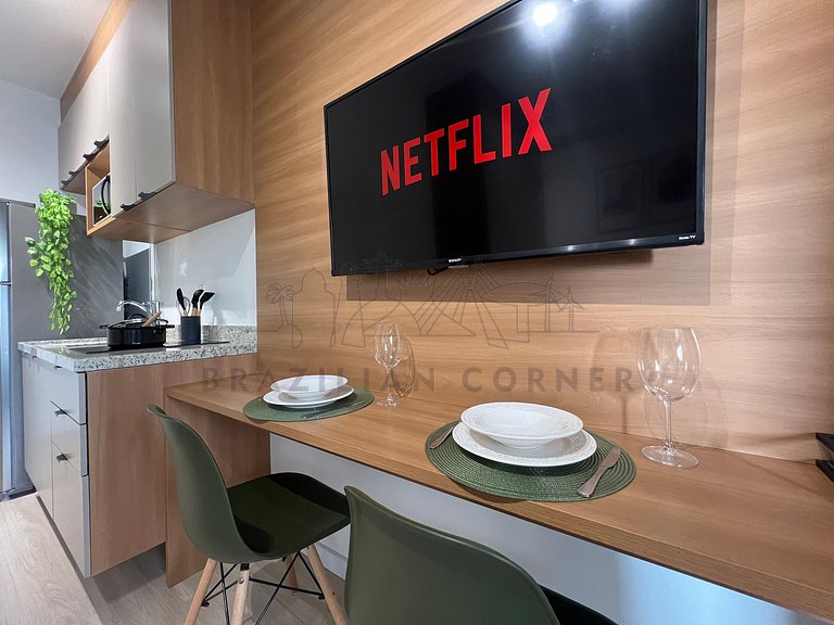 Near Ibirapuera Park w/ AC and Gym