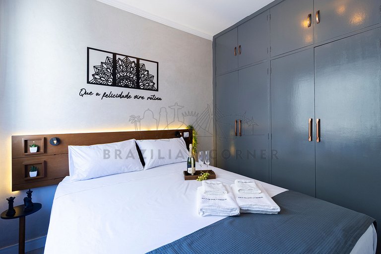 Modern in Gonzaga, 400 m from the beach with AC