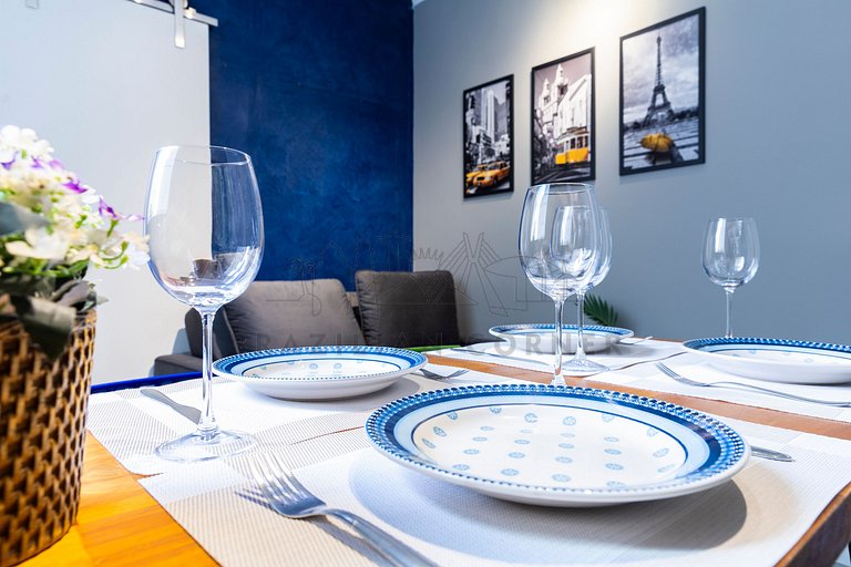 Modern in Gonzaga, 400 m from the beach with AC