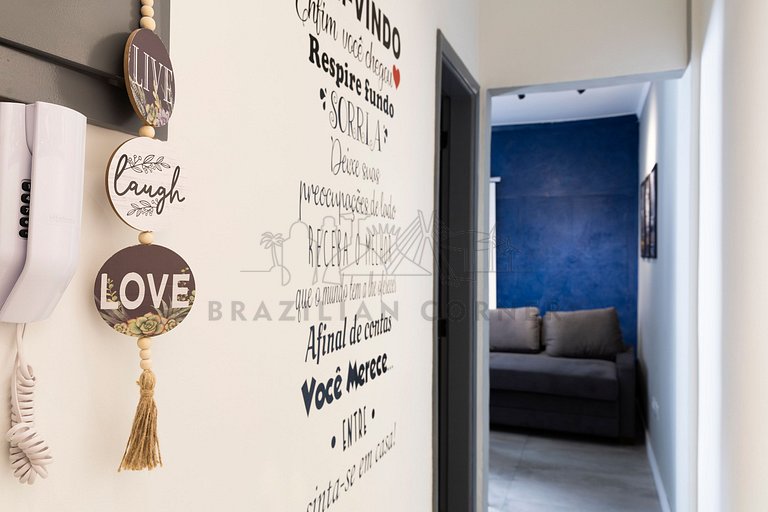 Modern in Gonzaga, 400 m from the beach with AC