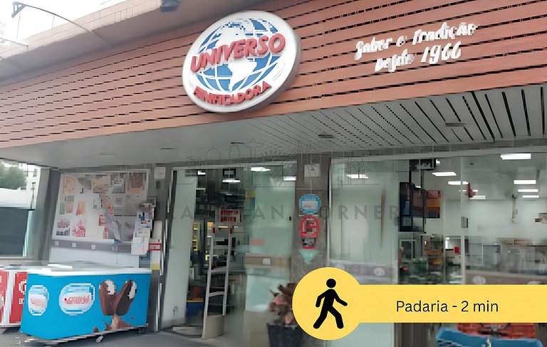 Moderno no Gonzaga a 400m da praia com AC