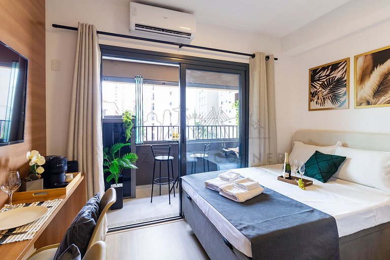 Modern with AC and Gym near Ibirapuera Park