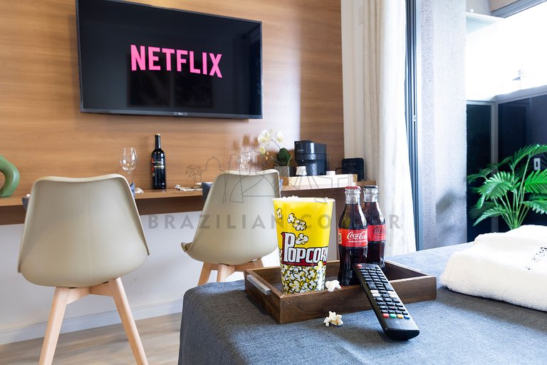 Modern with AC and Gym near Ibirapuera Park