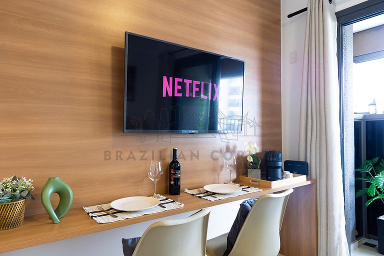 Modern with AC and Gym near Ibirapuera Park