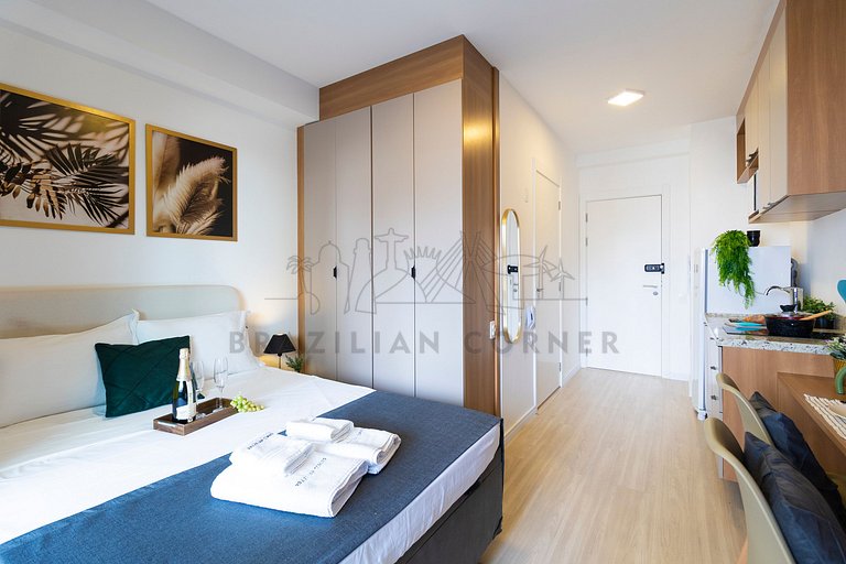 Modern with AC and Gym near Ibirapuera Park