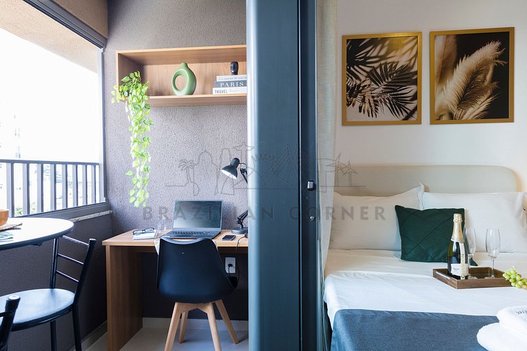 Modern with AC and Gym near Ibirapuera Park