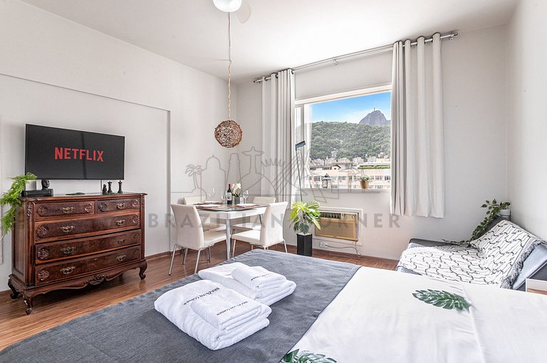 Vista incrível p/ o Cristo Redentor em Copacabana