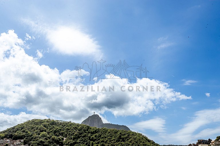 Vista incrível p/ o Cristo Redentor em Copacabana