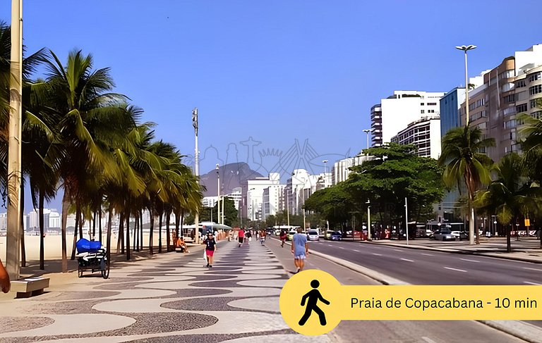Vista incrível p/ o Cristo Redentor em Copacabana