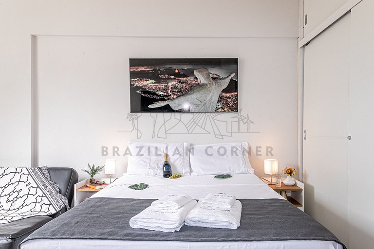 Vista incrível p/ o Cristo Redentor em Copacabana