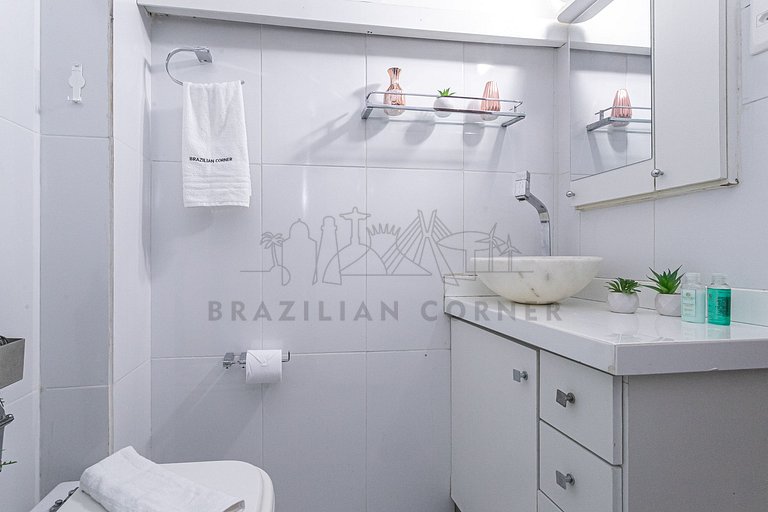 Vista incrível p/ o Cristo Redentor em Copacabana