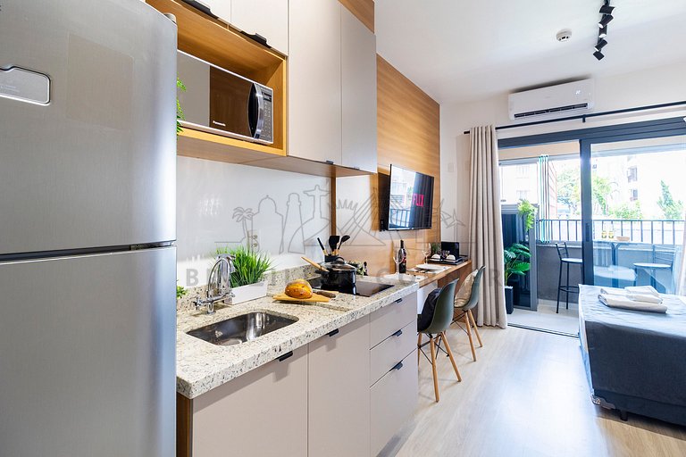 Near Ibirapuera Park w/ AC and Gym