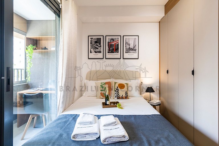 Near Ibirapuera Park w/ AC and Gym