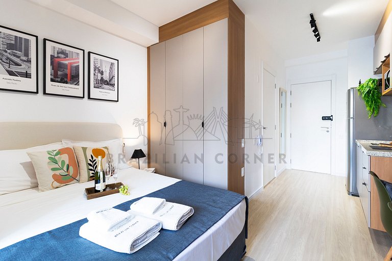 Near Ibirapuera Park w/ AC and Gym