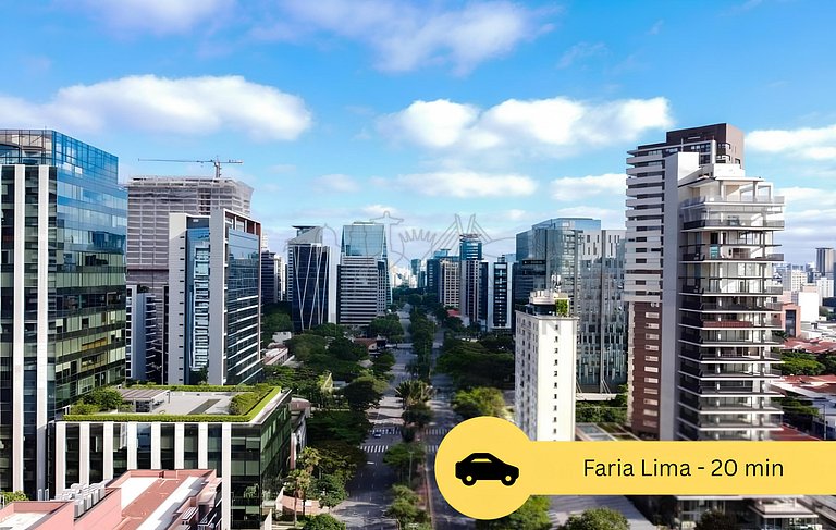 Near Ibirapuera Park w/ AC and Gym