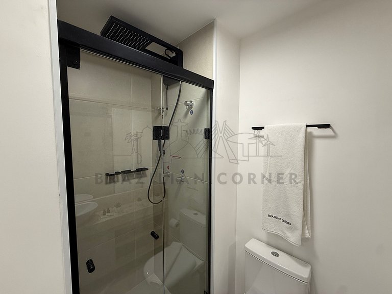 Modern in Vila Mariana with AC and Queen Bed