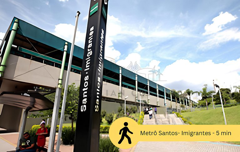 Modern in Vila Mariana with AC and Queen Bed