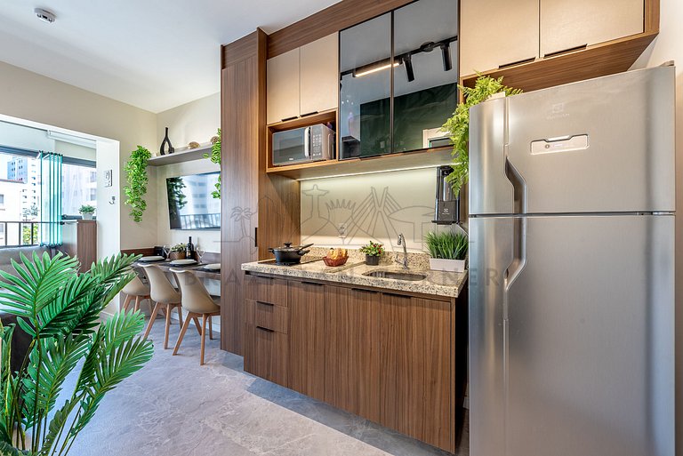 Near Ibirapuera Park with AC and Gym