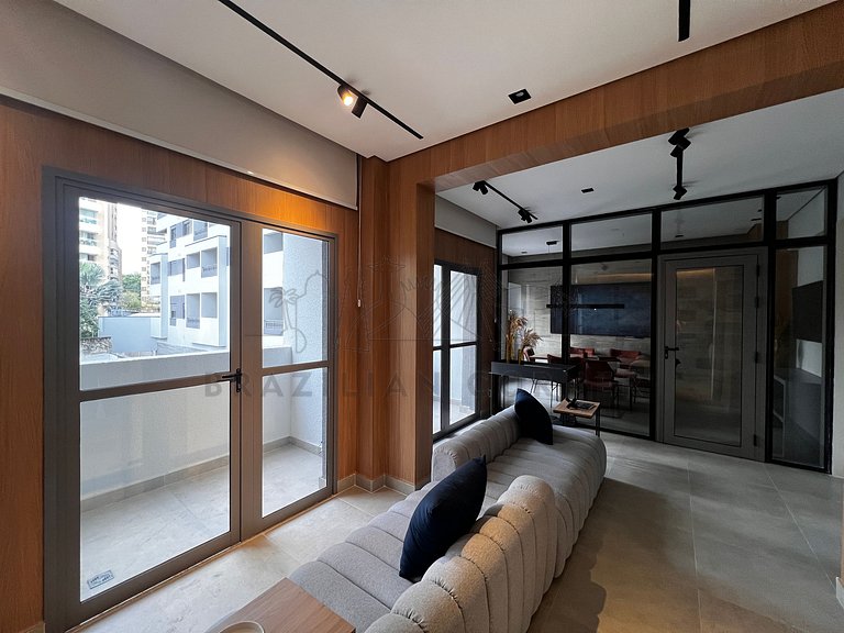 Modern and high-tech with A/C, pool, and gym