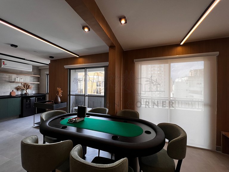 Modern and high-tech with A/C, pool, and gym