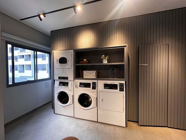 Modern and high-tech with A/C, pool, and gym