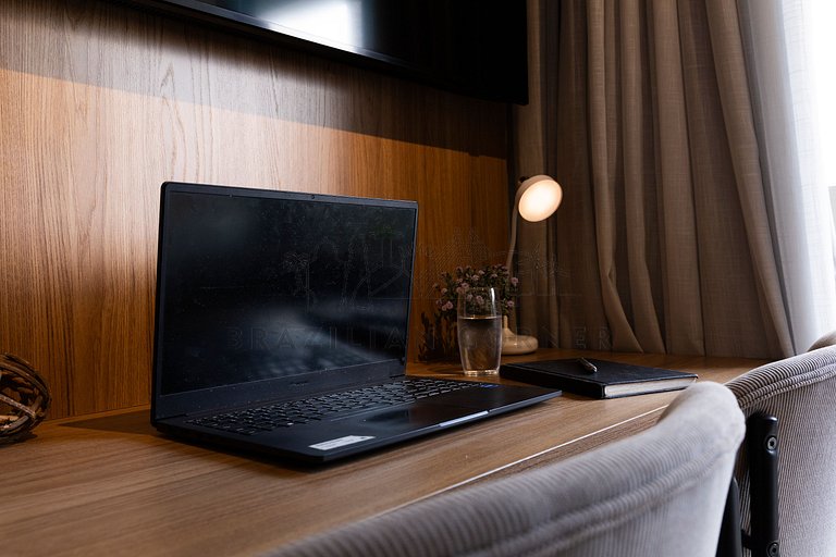 Modern and high-tech with A/C, pool, and gym