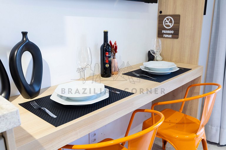 Moderno na Vila Mariana com AC e cama Queen