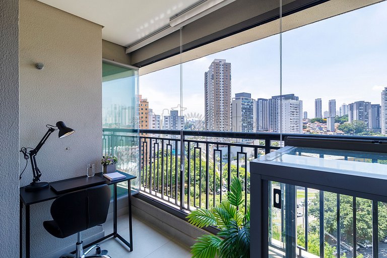 Modern in Vila Mariana with AC and Queen Bed