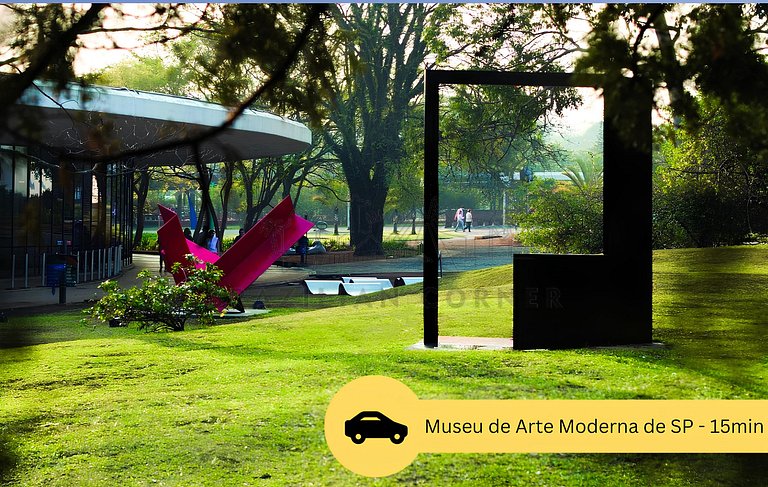 Modern in Vila Mariana with AC and Queen Bed