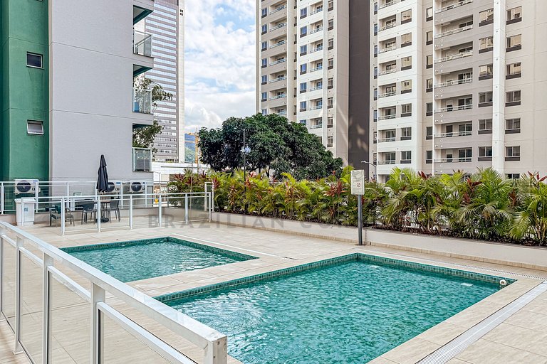 Modern with air-conditioning, pool and gym