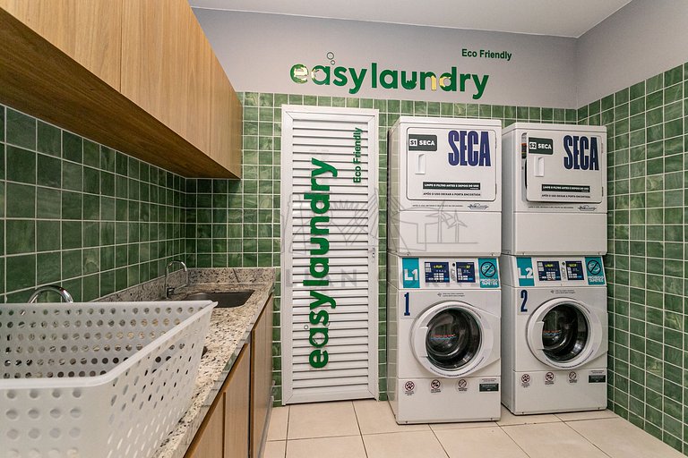 Moderno com ar- condicionado, piscina e academia