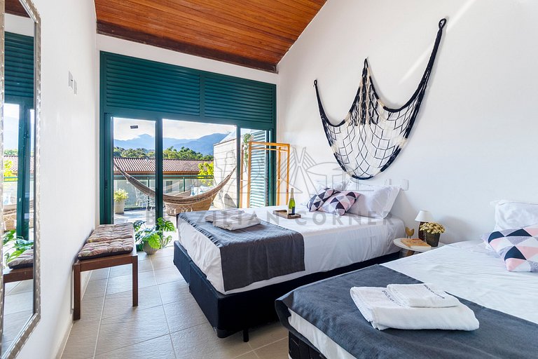 4 Quartos com piscina e AC na Praia do Una