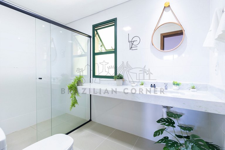 4 Quartos com piscina e AC na Praia do Una