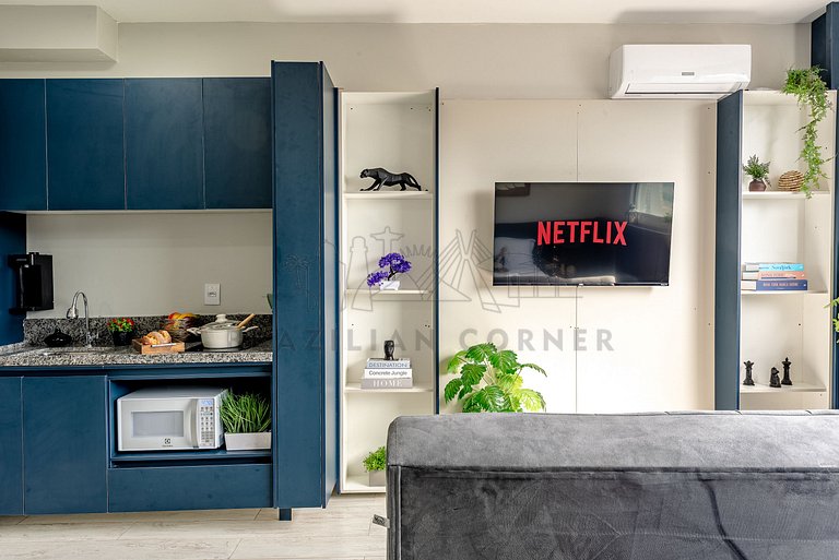 Modern Apartment with Air Conditioning and Gym