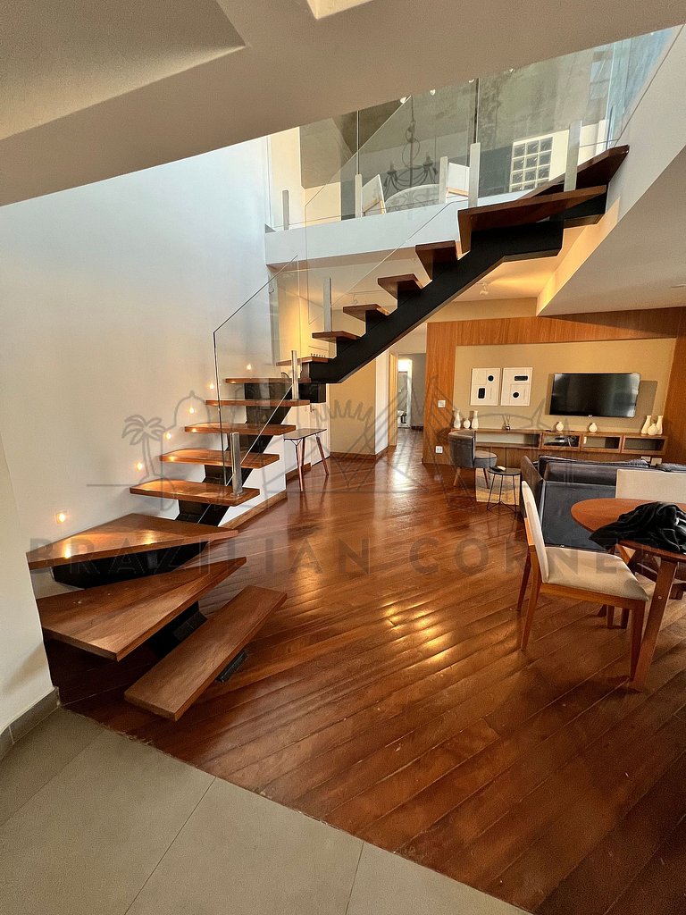 Cobertura Duplex com vista incrível, Ofurô e AC