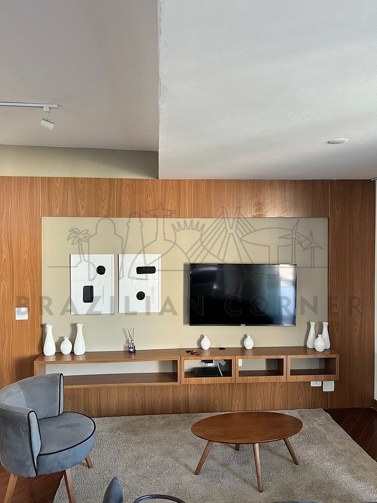 Cobertura Duplex com vista incrível, Ofurô e AC