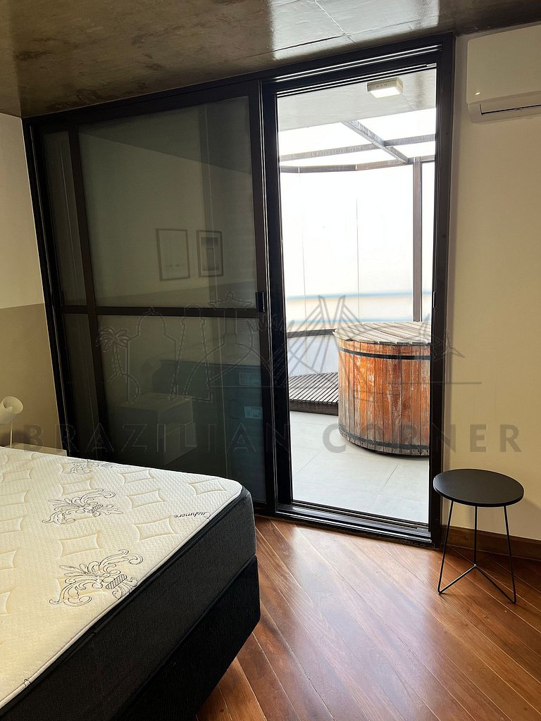 Cobertura Duplex com vista incrível, Ofurô e AC