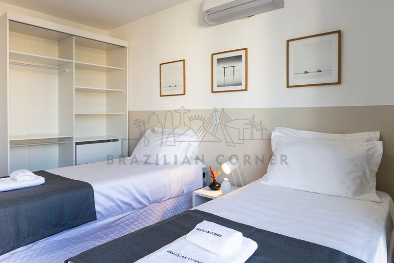 Cobertura Duplex com vista incrível, Ofurô e AC