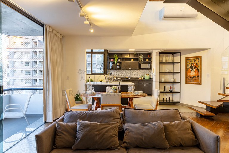Cobertura Duplex com vista incrível, Ofurô e AC