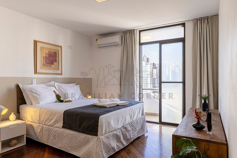 Cobertura Duplex com vista incrível, Ofurô e AC