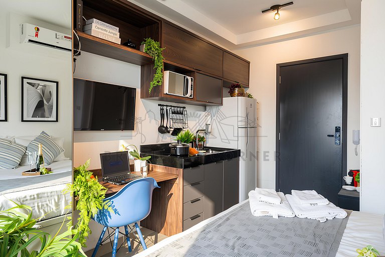 Charming studio in Pinheiros with Gym, Pool ans AC
