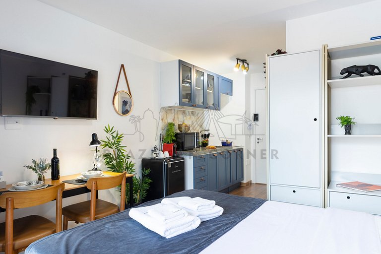 Next to Nubank Parque with AC and incredible view