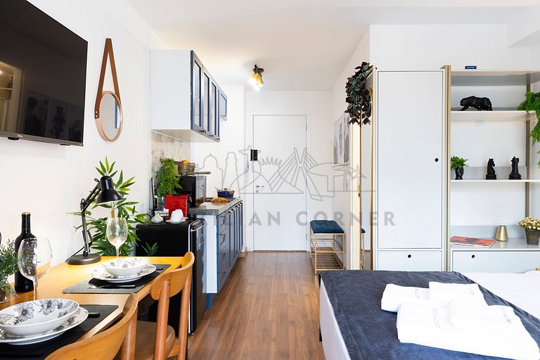 Next to Nubank Parque with AC and incredible view