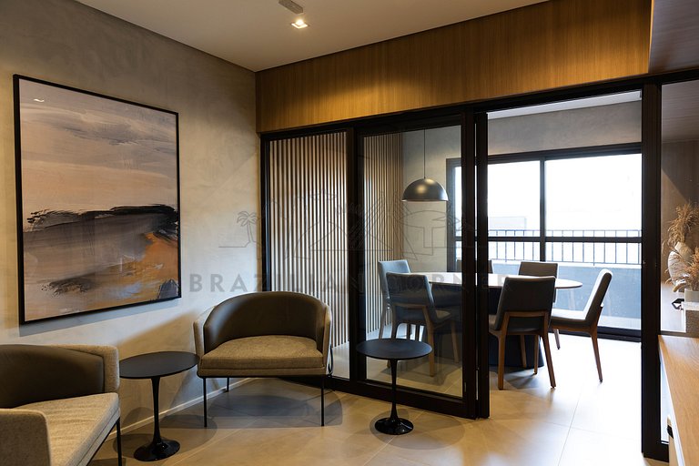 Next to Nubank Parque with AC and incredible view