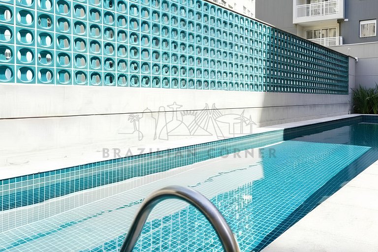Moderno c/ ar condicionado, piscina e academia