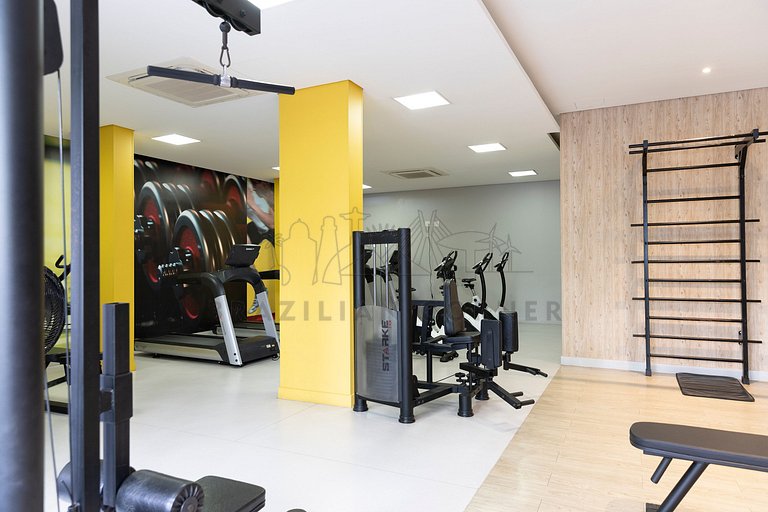 Moderno c/ ar condicionado, piscina e academia