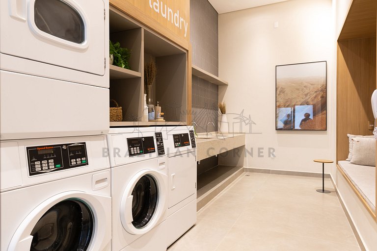 Moderno com Alexa, AC, piscina e academia