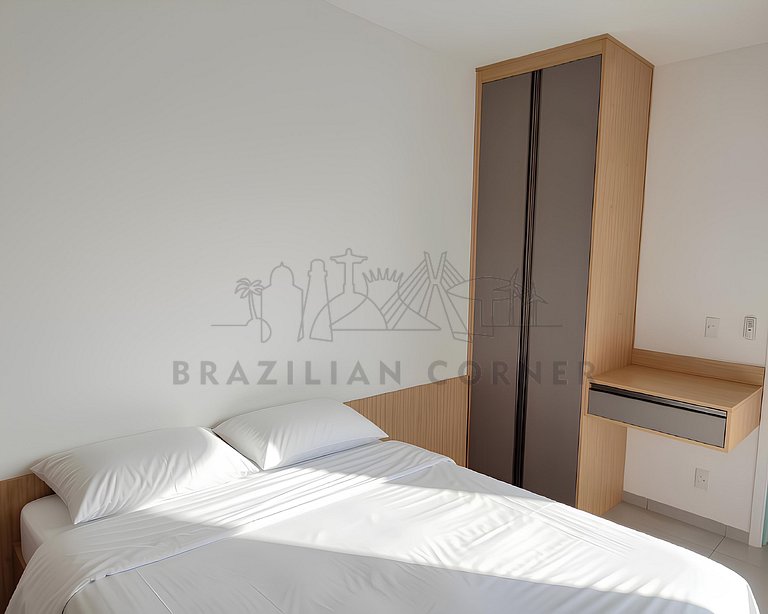 Apartamento moderno com 2 piscinas próximo à praia