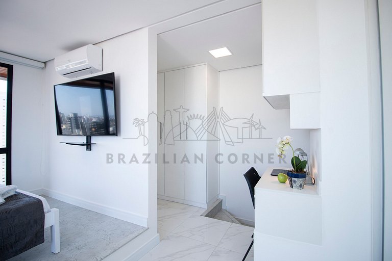 Duplex em Pinheiros com Vista Incrível, Piscina, AC