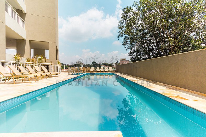 Estudio moderno na Vila Madalena, piscina, ar condicionado (